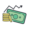 color hand drawn style verbesserung der wirtschaft icon