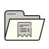 color hand drawn style 폴더 청구서 icon