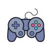color hand drawn style game controller icon