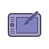 color hand drawn style wacom grafiktablett icon