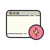 color hand drawn style energy window icon