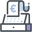 pastel color style cash register euro icon