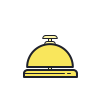color hand drawn style service bell icon