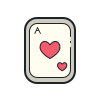 color hand drawn style ace of hearts icon
