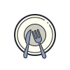 color hand drawn style dish icon