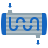 color style shell and tube heat exchanger icon