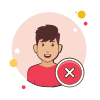 bubbles style delete male user icon