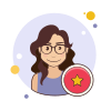 bubbles style beliebte frau icon