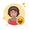 bubbles style happy woman icon