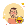 bubbles style happy man icon