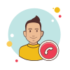 bubbles style anruf beenden männlich icon