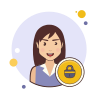 bubbles style lock user icon