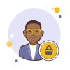 bubbles style lock male user icon