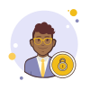 bubbles style private account male icon