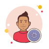 bubbles style systemadministrator männlich icon