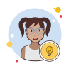 bubbles style clever woman icon