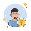 bubbles style clever man icon