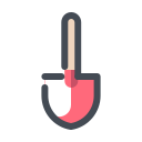 pastel color style fire shovel icon