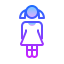 gradient style school girl icon