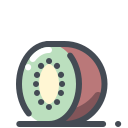 pastel color style kiwi icon
