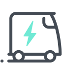pastel color style electric car icon