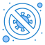 внешний-без-вируса-вирус-передача-плоских плоских значков-синих-плоских значков icon
