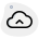 Upload file on a cloud drive isolated on white background icon