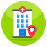 laboratorio-de-vectores-de-iconos-planos-de-navegación-y-mapas-de-ubicación-del-hospital-externo icon
