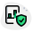 Bar chart file secured with defensive anti-virus icon