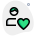 Favorite job seeking candidate with heart shape icon