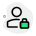 Locking the profile of a classic user isolated on a white background icon