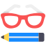 Glasses And Pencil icon