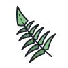 color hand drawn style fern leaf icon