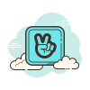 cloud style v live icon