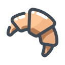 pastel color style croissant icon