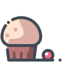 pastel color style cupcake icon