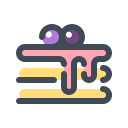 pastel color style pancakes icon