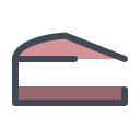 pastel color style cream coconut cake icon