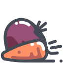 pastel color style beetroot and carrot icon