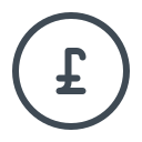 pastel color style british pound icon