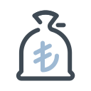 pastel color style geldsack lira icon