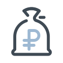 Dinero bolsa rublo icon