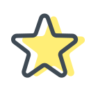 pastel color style star filled icon