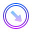 gradient style circled down right 2 icon