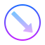 gradient style circled down right icon