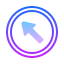 gradient style arriba izquierda en círculo 2 icon