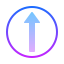 gradient style upward arrow icon