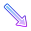 gradient style down right icon