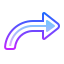 gradient style pfeil: vorwärts icon