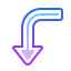 gradient style left down 2 icon